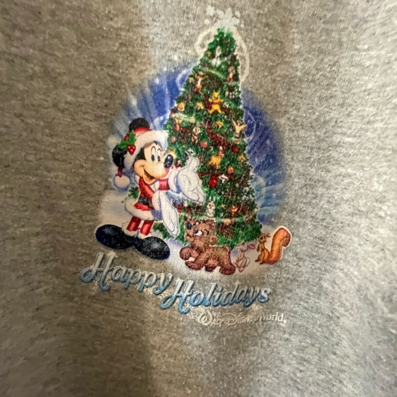 Disney Parks World Happy Holidays Christmas  Jacket Youth XL Zip Hoodie - Picture 5 of 6